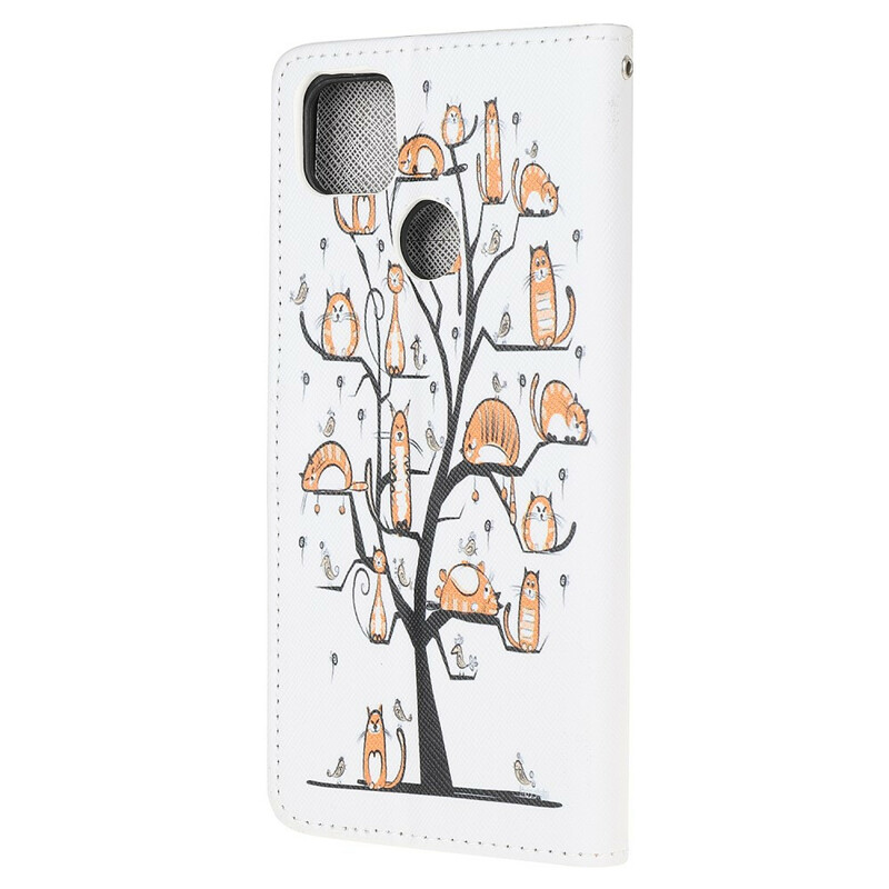 Housse Xiaomi Redmi 9C Funky Cats à Lanière