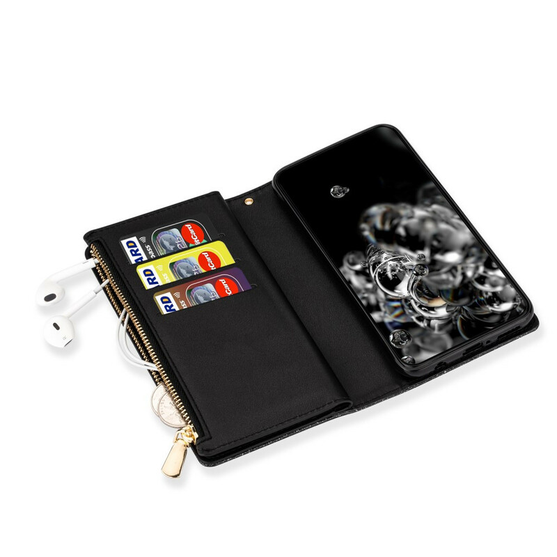 Housse Samsung Galaxy Note 20 Ultra Paillettes Portefeuille Zip