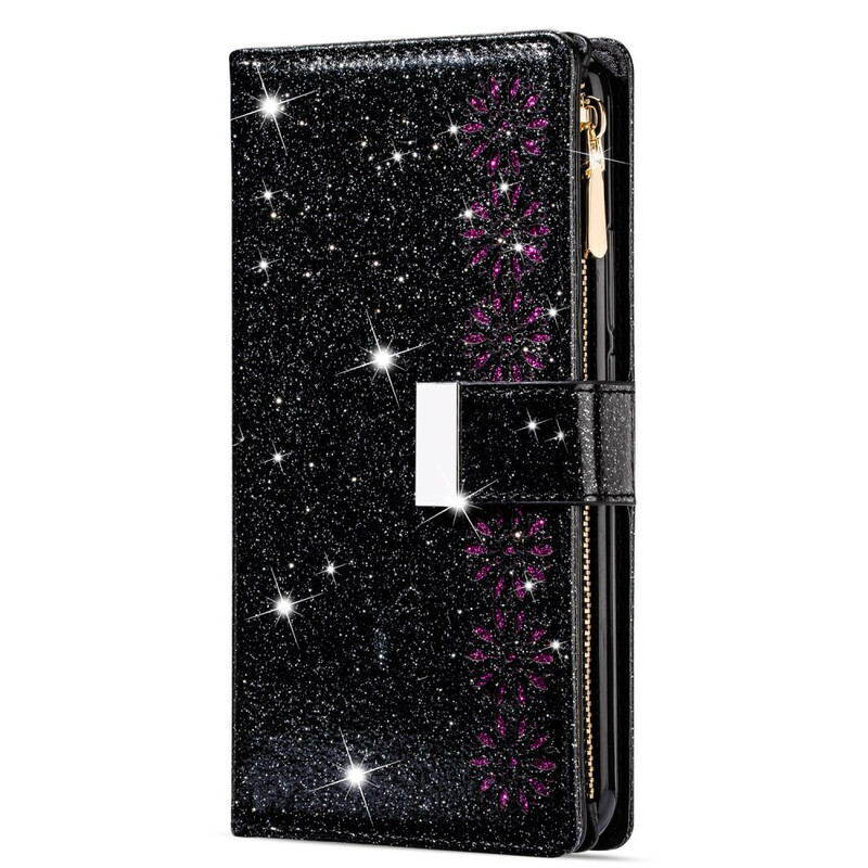 Housse Samsung Galaxy Note 20 Ultra Paillettes Portefeuille Zip