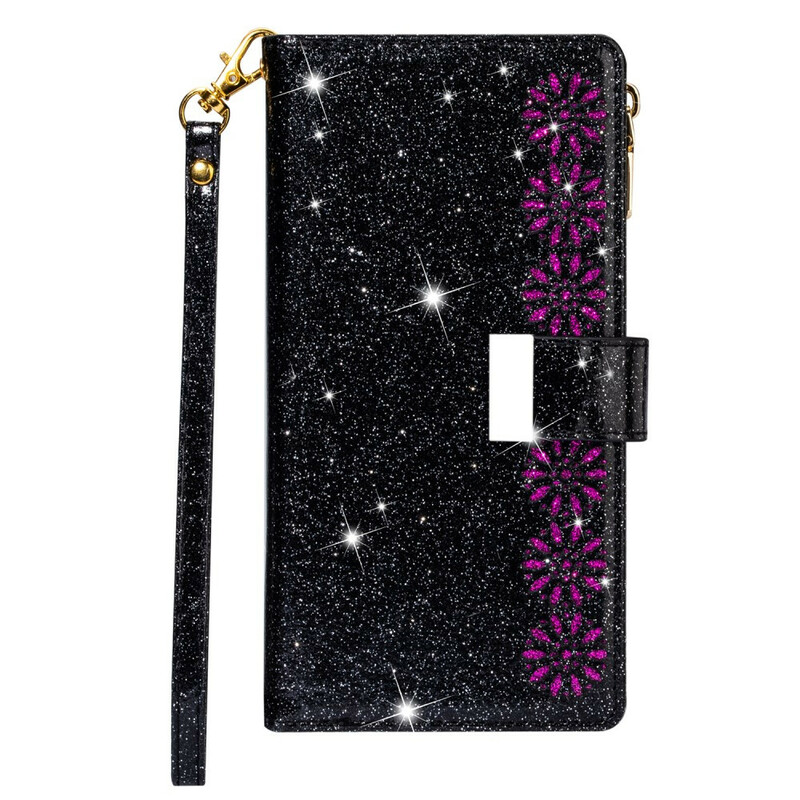 Housse Samsung Galaxy Note 20 Ultra Paillettes Portefeuille Zip