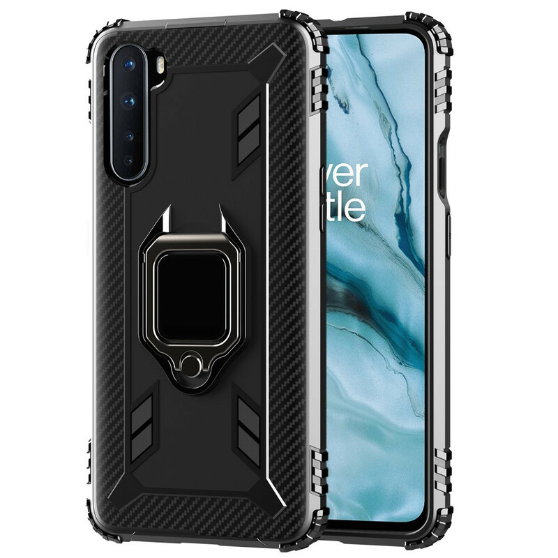 Coque OnePlus Nord Ring et Fibre Carbone