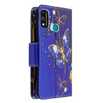 Housse Honor 9X Lite Poche Zippée Papillons