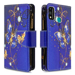 Housse Honor 9X Lite Poche Zippée Papillons