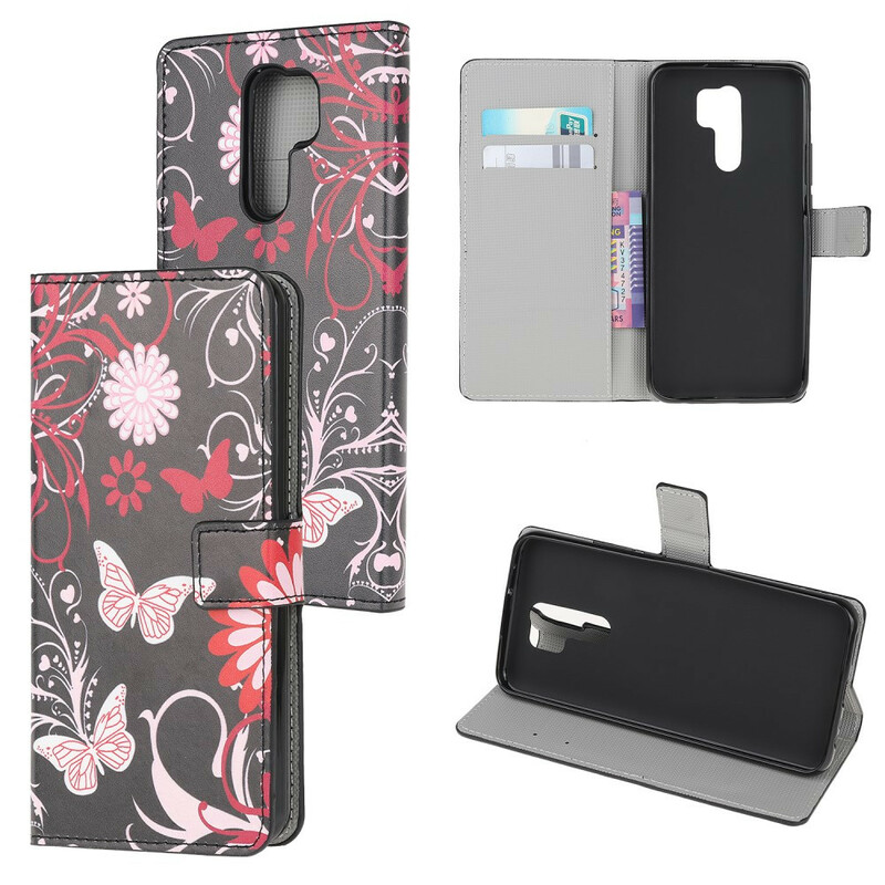 Housse Xiaomi Redmi 9 Papillons et Fleurs