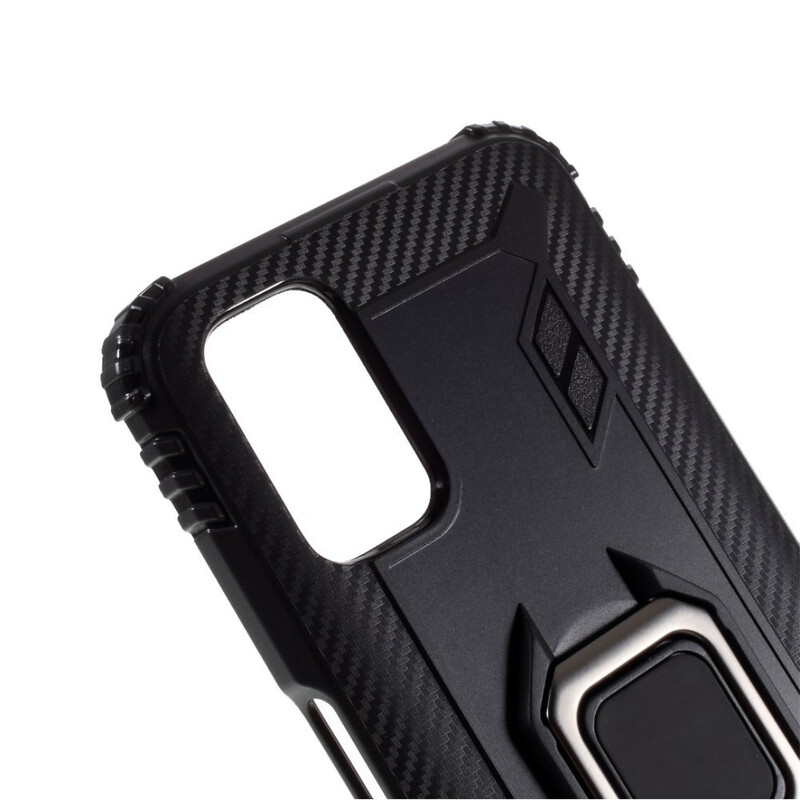 Coque Oppo A72 Ring et Fibre Carbone