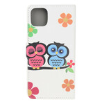 Housse iPhone 12 Couple de Hiboux