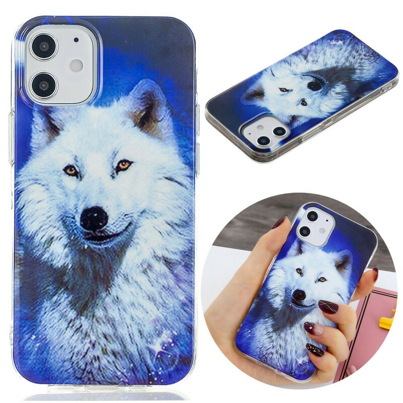 Coque iPhone 12 Série Loup Fluorescente