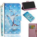 Housse iPhone 12 Papillons Bleus Volants