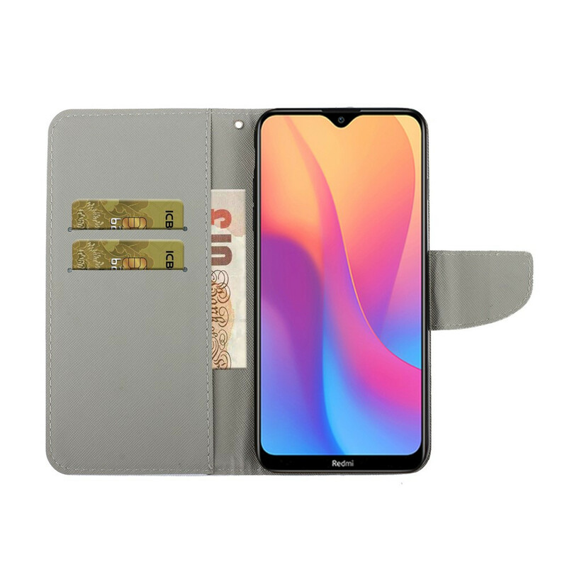 Housse Xiaomi Redmi 9A Marguerites à Lanière