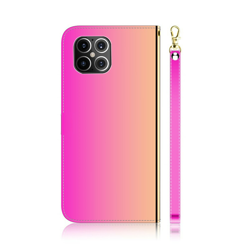 Housse iPhone 12 Pro Max Simili Cuir Couverture Miroir