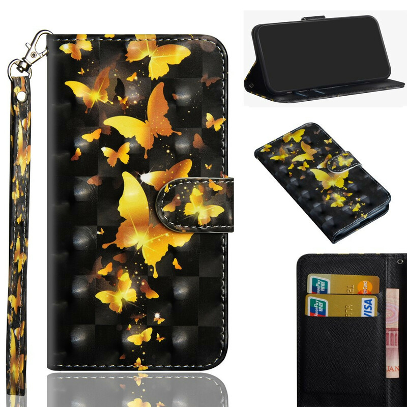 Housse iPhone 12 Max / 12 Pro Light Spot Papillons Jaunes