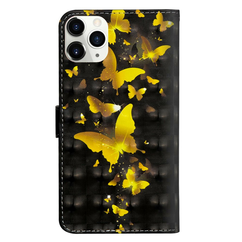 Housse iPhone 12 Max / 12 Pro Light Spot Papillons Jaunes