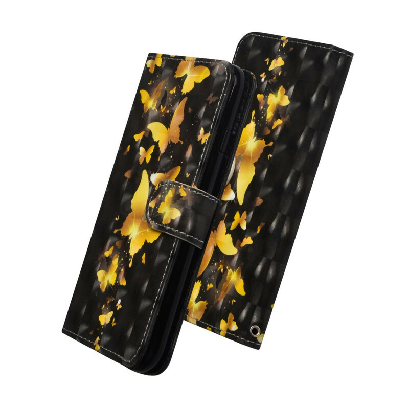 Housse iPhone 12 Max / 12 Pro Light Spot Papillons Jaunes