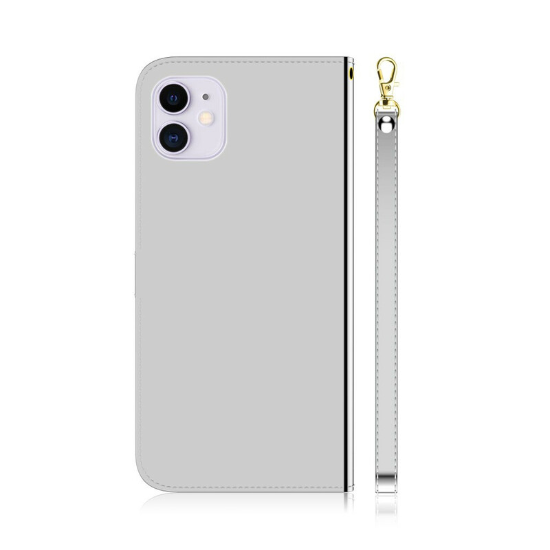 Housse iPhone 12 Simili Cuir Couverture Miroir