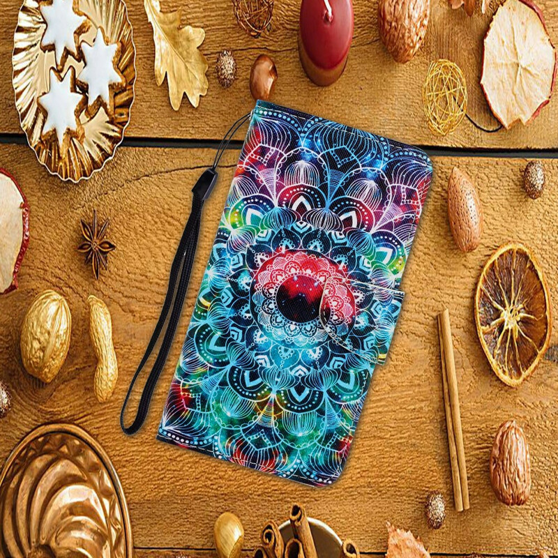 Housse Xiaomi Redmi 9C Flashy Mandala à Lanière