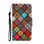 Housse iPhone 12 Pro Max Patchwork Mandalas avec Lanière