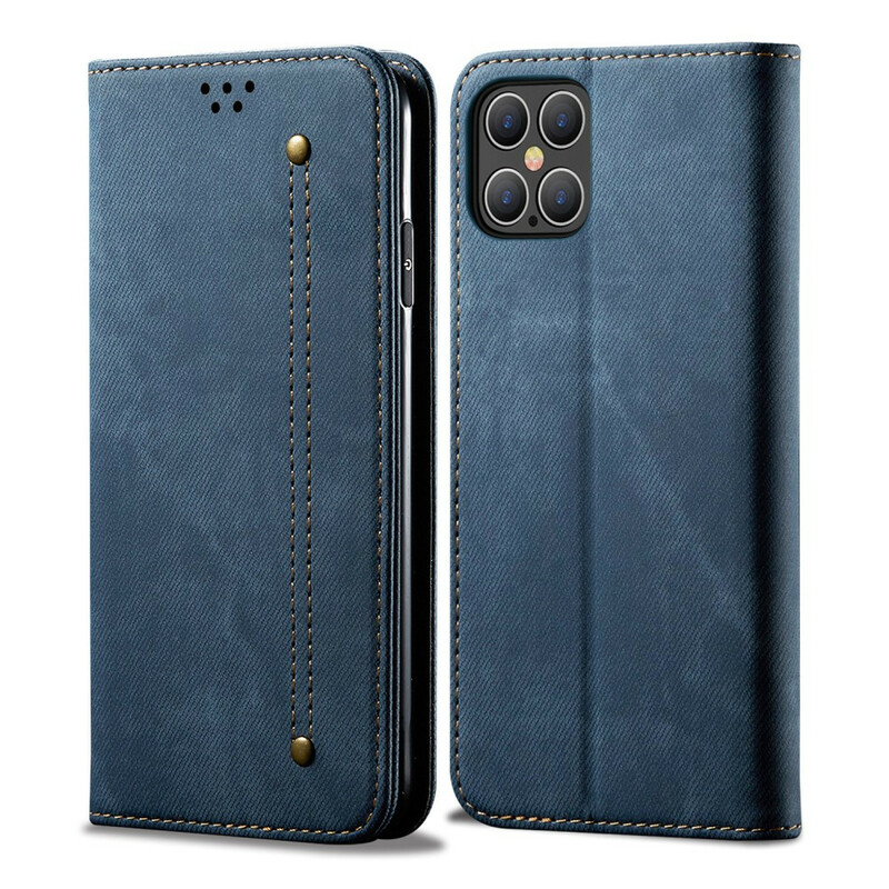 Flip Cover iPhone 12 Pro Max Simili Cuir Texture Jeans