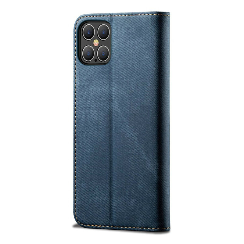 Flip Cover iPhone 12 Pro Max Simili Cuir Texture Jeans