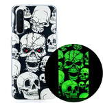 Coque OnePlus Nord Attention Têtes de Mort Fluorescente