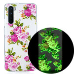 Coque OnePlus Nord Fleurs Liberty Fluorescente