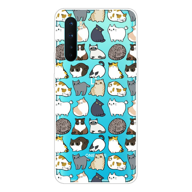 Coque OnePlus Nord Transparente Multiples Chats