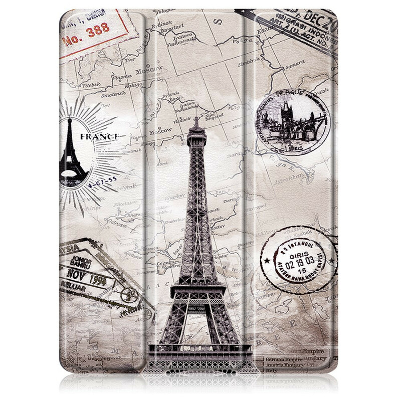 Smart Case iPad Air 10.9" (2020) Tour Eiffel Rétro avec Porte-Stylet