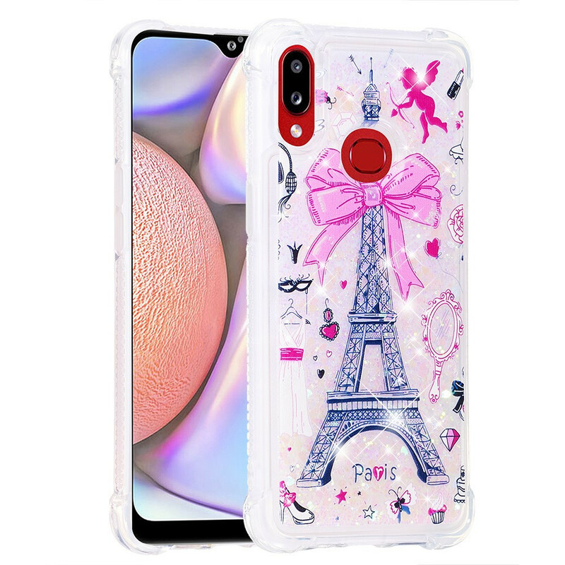 Coque Samsung Galaxy A10s La Tour Eiffel Paillettes