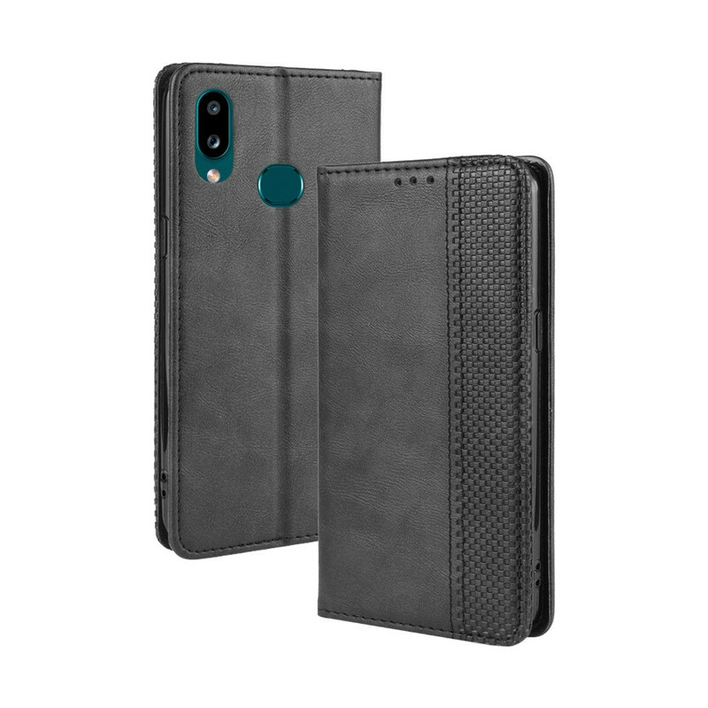 Flip Cover Samsung Galaxy A10s Effet Cuir Vintage Stylisé