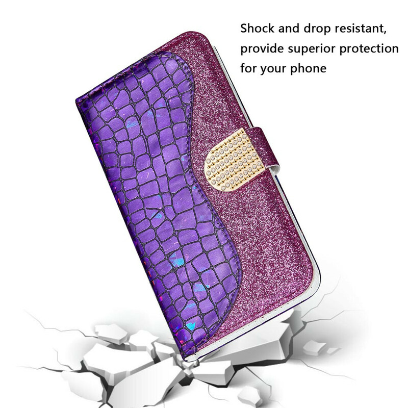 Housse Samsung Galaxy Note 20 Croco Diamants