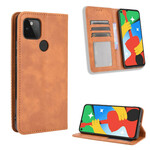 Flip Cover Goolge Pixel 4a 5G Effet Cuir Vintage Stylisé