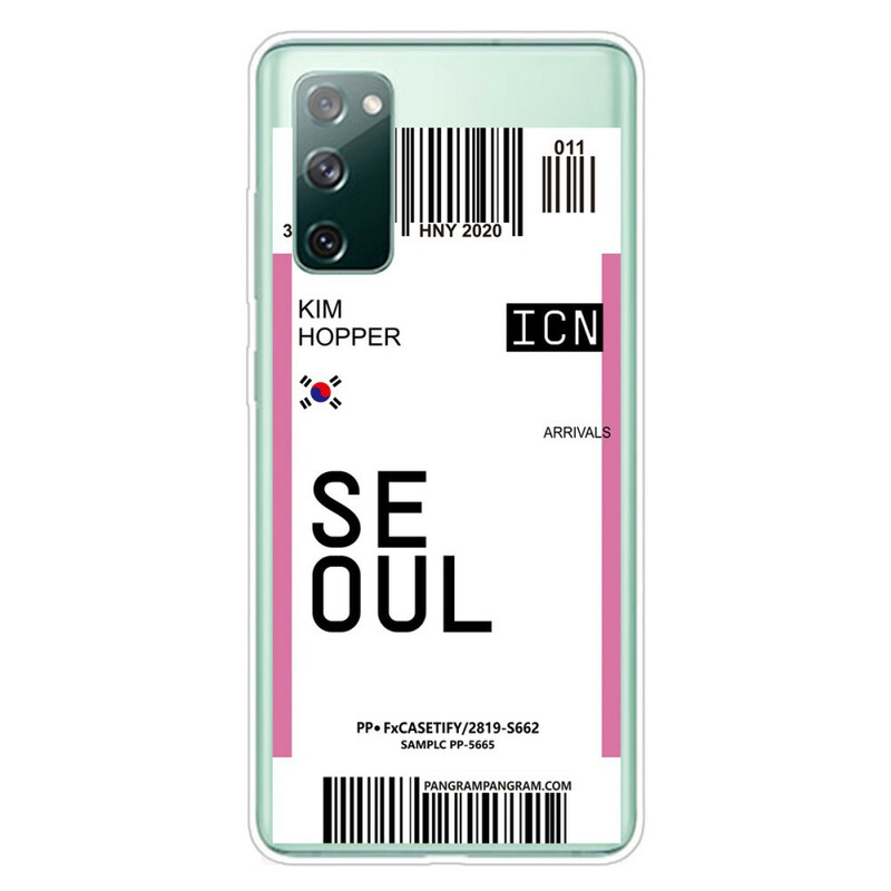 Coque Samsung Galaxy S20 FE Boarding Pass to Seoul