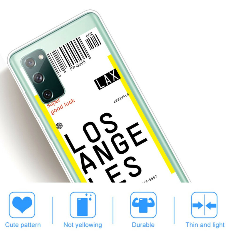 Coque Samsung Galaxy S20 FE Boarding Pass to Los Angeles