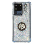 Coque Samsung Galaxy S20 Ultra Paillettes Anneau-Support