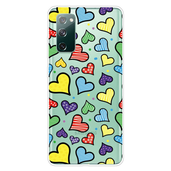 Coque Samsung Galaxy S20 FE Coeurs Multicolors