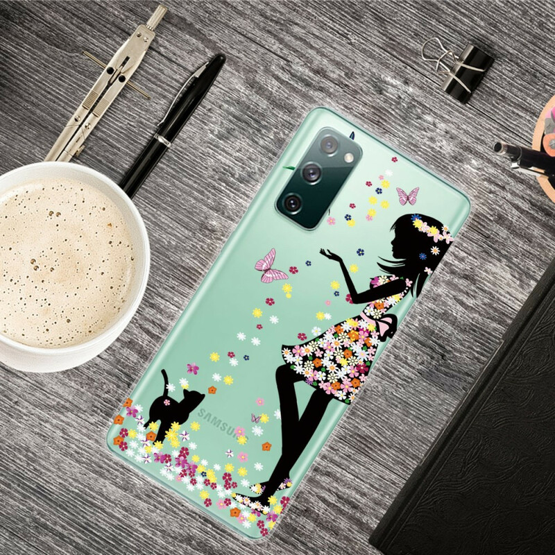 Coque Samsung Galaxy S20 FE Jolie Tête Fleurie