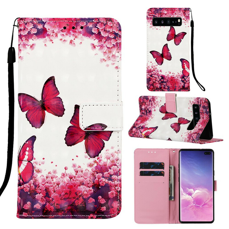 Housse Samsung Galaxy S10 5G Papillons Rouges