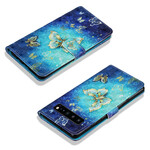 Housse Samsung Galaxy S10 5G Papillons Dorés