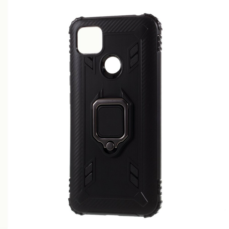 Coque Xiaomi Redmi 9C Ring Style Fibre Carbone