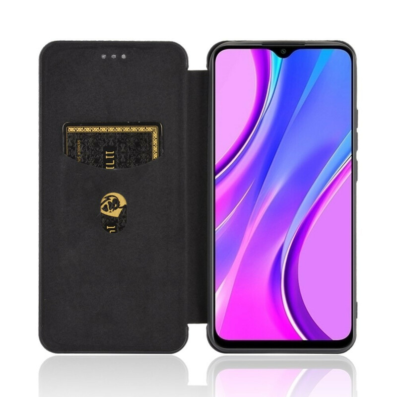 Flip Cover Xiaomi Redmi 9C Silicone Carbone Coloré