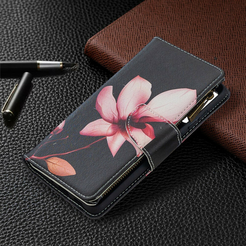 Housse Samsung Galaxy S20 FE Poche Zippée Fleur