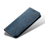 Flip Cover Xiaomi Redmi Note 9 Tissu Jeans