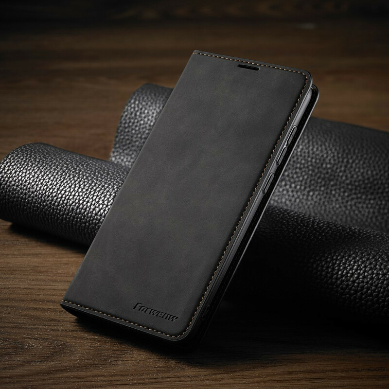 Flip Cover Xiaomi Redmi Note 9 Effet Cuir FORWENW