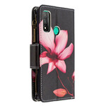 Housse Huawei P Smart 2020 Poche Zippée Fleur