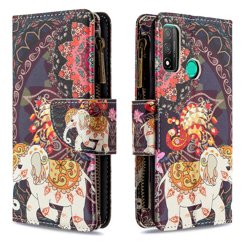 Housse Huawei P Smart 2020 Poche Zippée Éléphant