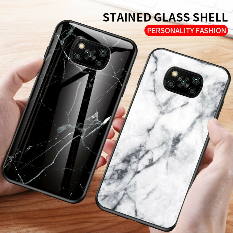 Coque Poco X3 Verre Trempé Marble Colors