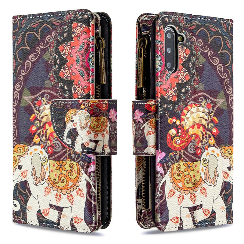 Housse Samsung Galaxy Note 10 Poche Zippée Éléphant