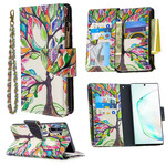 Housse Samsung Galaxy Note 10 Poche Zippée Arbre