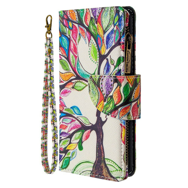 Housse Samsung Galaxy Note 10 Poche Zippée Arbre