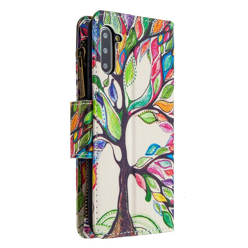 Housse Samsung Galaxy Note 10 Poche Zippée Arbre