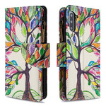 Housse Samsung Galaxy Note 10 Poche Zippée Arbre